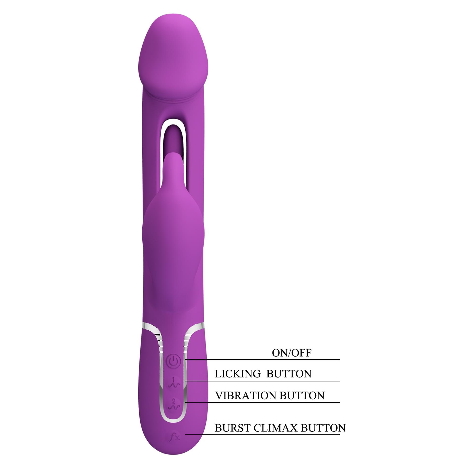 pretty love - kampas purple, 7 vibration functions 4 licking settings