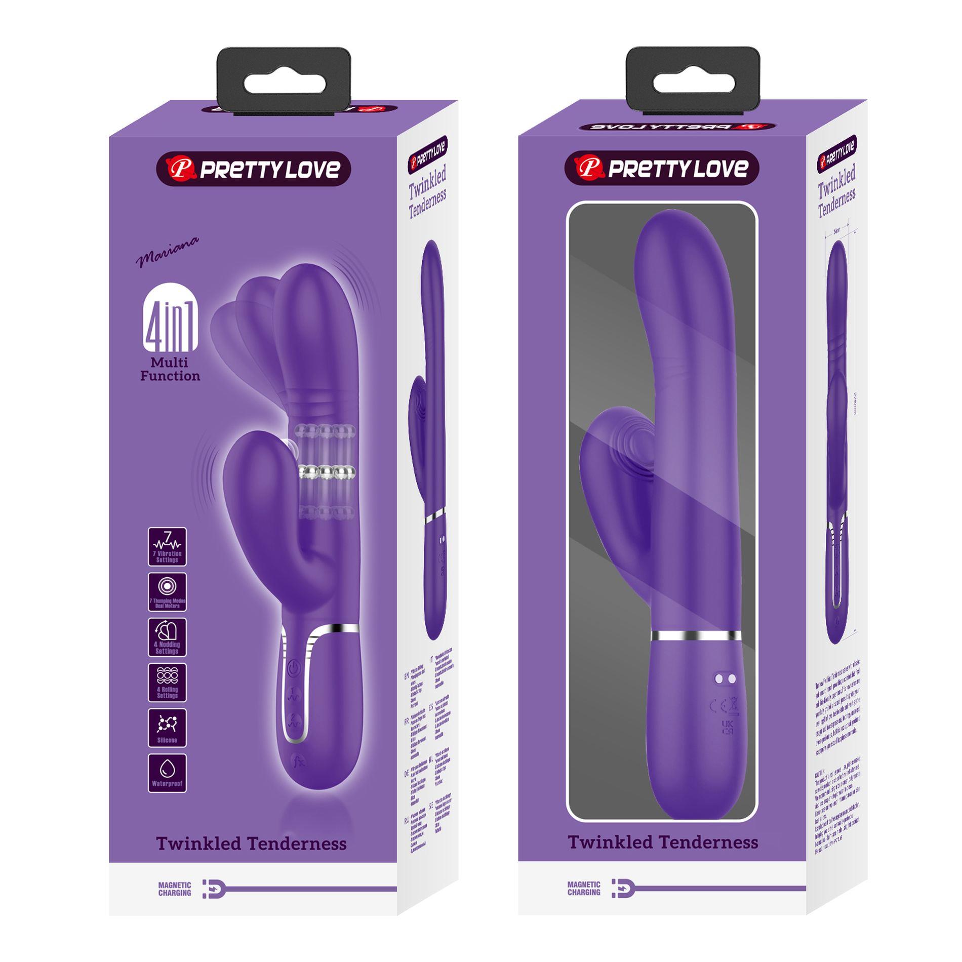 Pretty Love - Mariana Dark Purple, 7 Vibration Functions, 7 Thrusting Sett