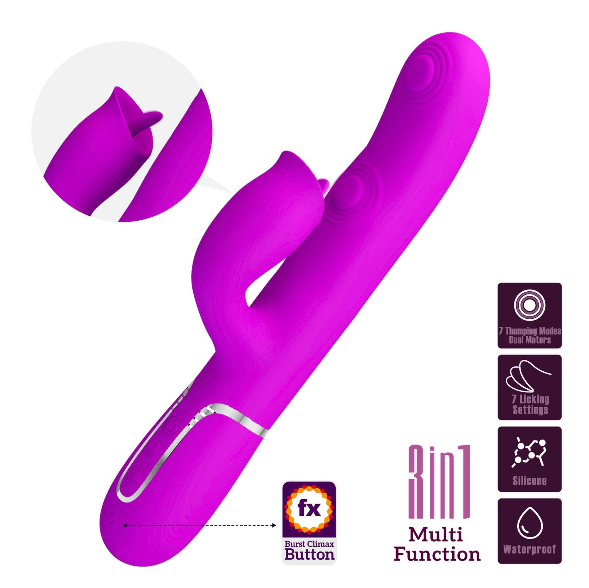 pretty love - gigi purple, 7 thumping functions 7 licking modes