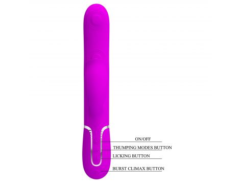 Wibrator króliczek Pretty Love Gigi fioletowy z lizaniem USB - 10