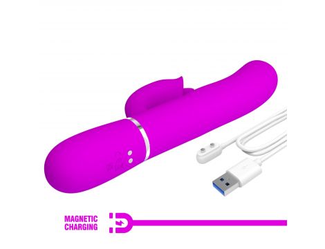 Wibrator króliczek Pretty Love Gigi fioletowy z lizaniem USB - 11