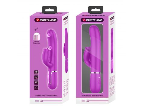 Wibrator króliczek Pretty Love Gigi fioletowy z lizaniem USB - 12