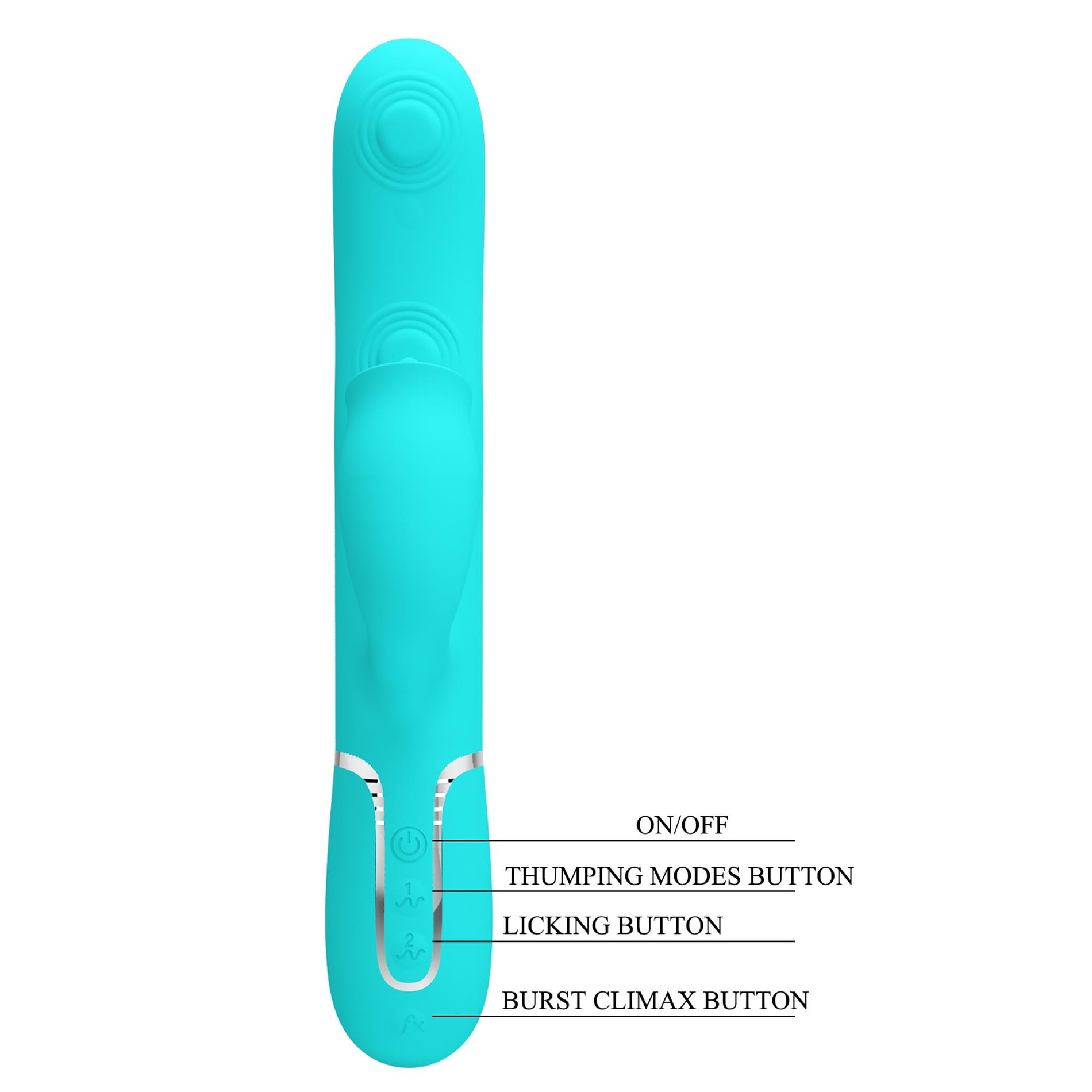 pretty love - gigi light blue, 7 thumping functions 7 licking modes