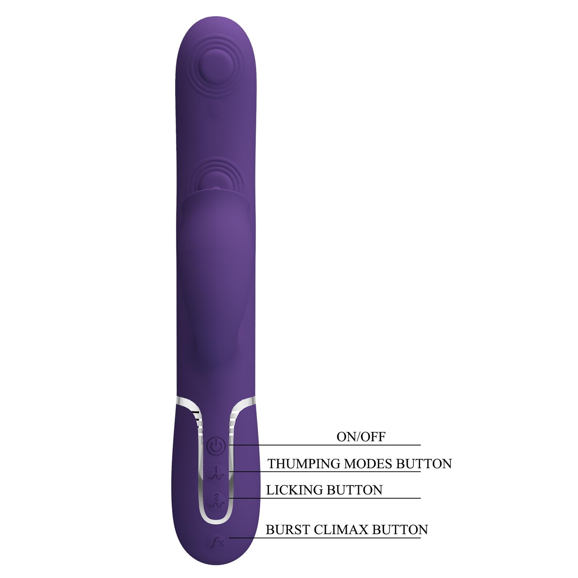 pretty love - gigi dark purple, 7 thumping functions 7 licking modes