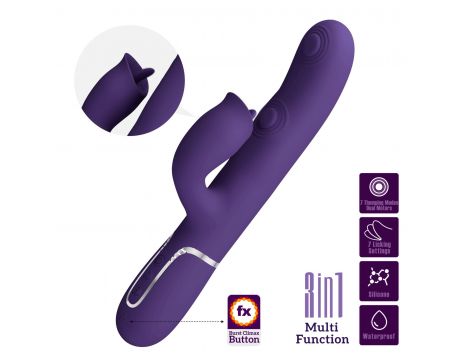 Wibrator króliczek Pretty Love Gigi fioletowy silikonowy USB - 2