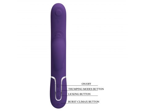 Wibrator króliczek Pretty Love Gigi fioletowy silikonowy USB - 10