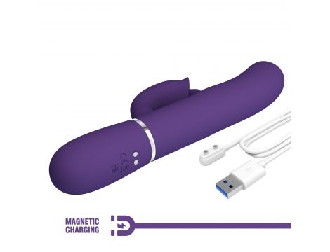 Wibrator króliczek Pretty Love Gigi fioletowy silikonowy USB - 11