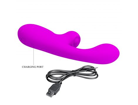 Wibrator króliczek Pretty Love Skylar fioletowy silikonowy USB - 9