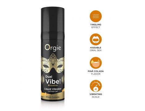 Płynny wibrator do całowania Dual Vibe Pina Colada Orgie 15 ml
