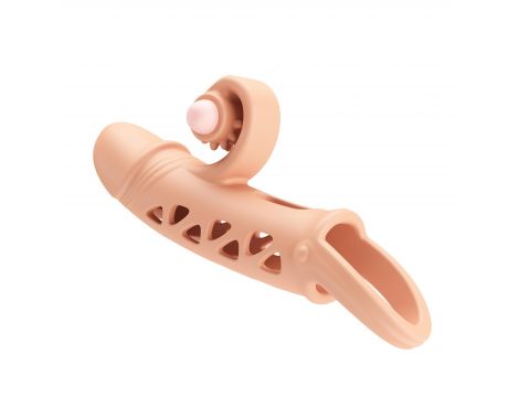 Przedłużka wibrująca na penisa Romance cielista stymulator łechtaczki - 6