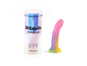 Dildo silikonowe zakrzywione Stargazer Love to Love 15 cm wielokolorowe
