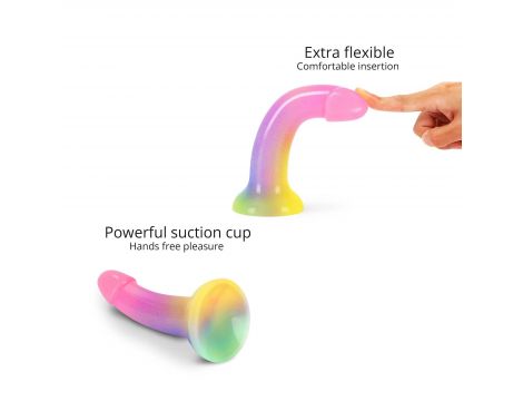 Dildo silikonowe zakrzywione Stargazer Love to Love 15 cm wielokolorowe - 2