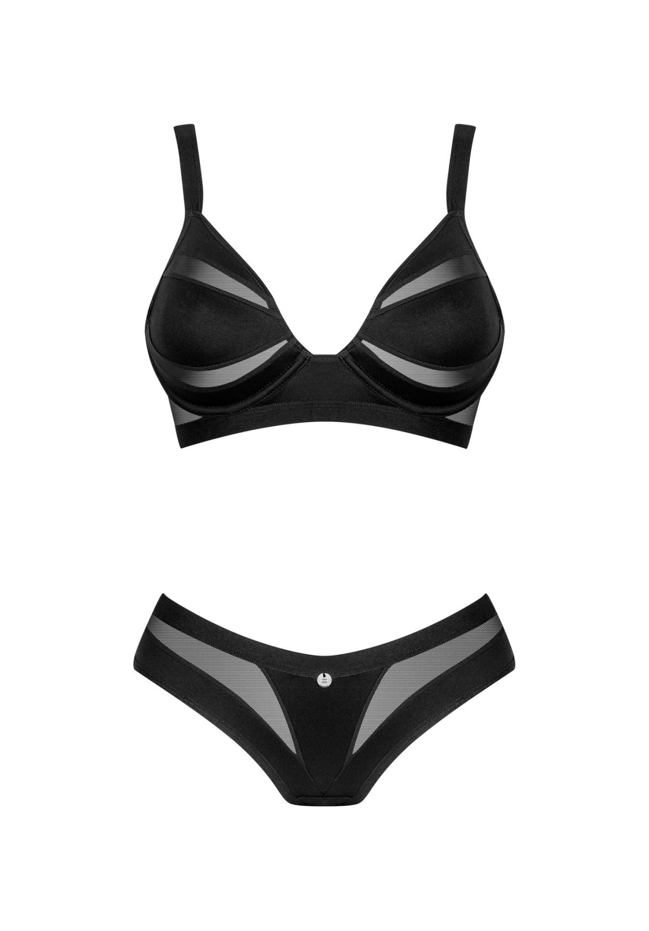 Dwuczęściowy komplet bielizny Chic Amoria Obsessive czarny M/L