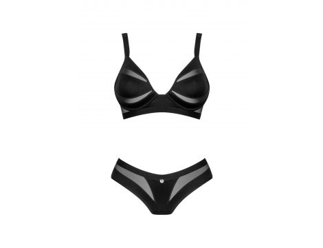 Dwuczęściowy komplet bielizny Chic Amoria Obsessive czarny M/L