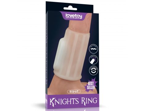 Pierścień erekcyjny wibrujący Ridge Knights Ring Lovetoy biały - 9
