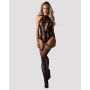 Bodystocking siateczkowy z motywami roślinnymi Obsessive F240 czarny XL XXL - 3