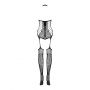 Bodystocking siateczkowy z motywami roślinnymi Obsessive F240 czarny XL XXL - 4