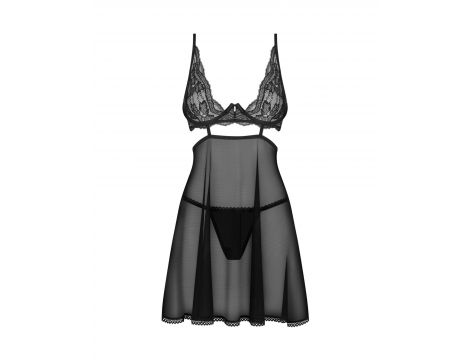 Babydoll Obsessive Nutris koronkowy z stringami M/L - 4