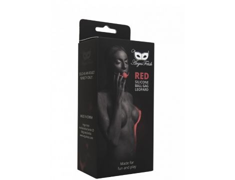 Knebel kulkowy silikonowy Argus czerwony panterka 4 cm