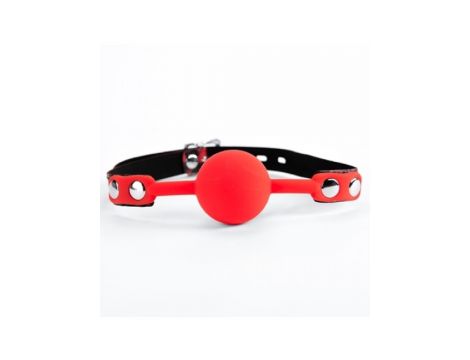 Knebel kulkowy silikonowy Argus czerwony panterka 4 cm - 3