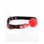 Knebel kulkowy silikonowy Argus czerwony panterka 4 cm - 3