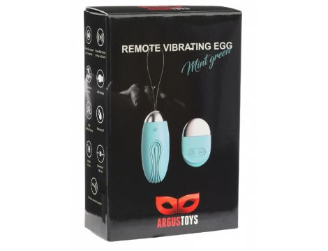 Wibrujące jajko zdalne Argus miętowozielone USB 8 cm - 2