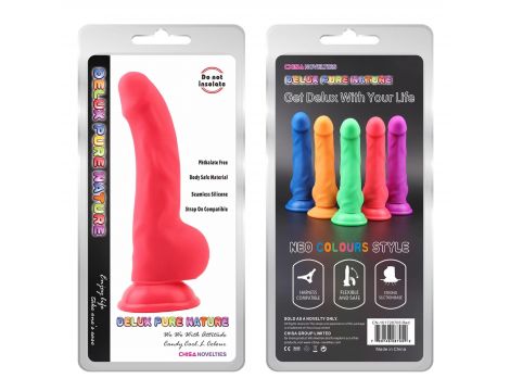 Dildo analne realistyczne Carl.L czerwone silikonowe 22 cm z przyssawką - 3