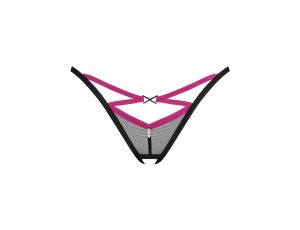 Stringi otwarte Novenes Obsessive czarne fioletowe XL/2XL