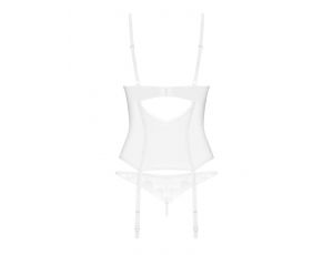 Gorset i stringi Obsessive Alissium biały M/L