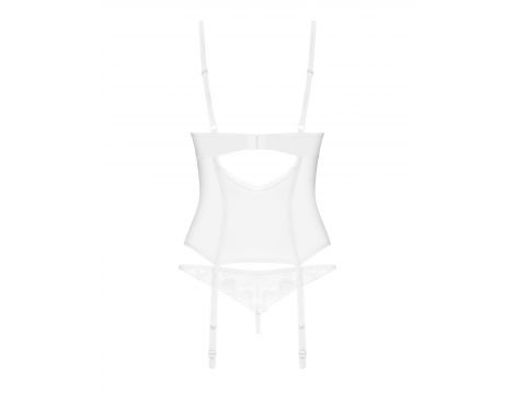 Gorset i stringi Obsessive Alissium biały M/L