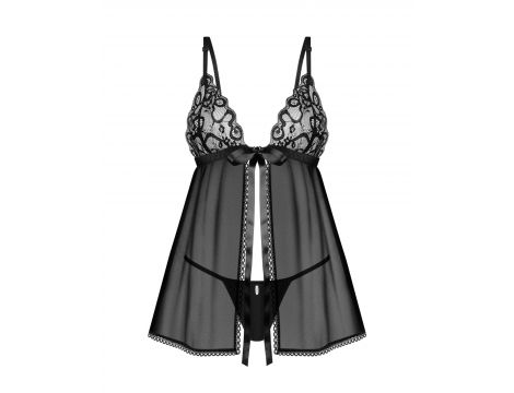 Koronkowy babydoll Blomentis z stringami Obsessive M/L
