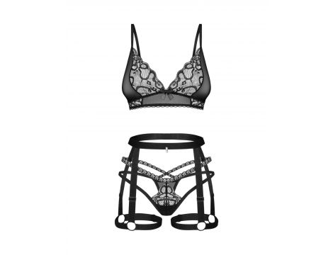 Komplet bielizny z uprzężą Blomentis Obsessive czarny M/L - 2