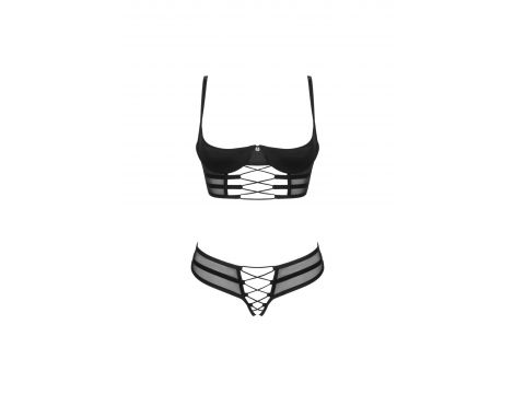 Komplet bielizny otwarty Roxelia Obsessive czarny XL/2XL - 5