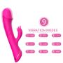 Wibrator króliczek Rubberco silikonowy różowoczerwony 9 wibracji - 5