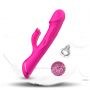 Wibrator króliczek Rubberco silikonowy różowoczerwony 9 wibracji - 6