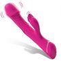 Wibrator króliczek Rubberco silikonowy różowoczerwony 9 wibracji - 11