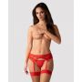 Pas do pończoch koronkowy czerwony Obsessive Aliosa L/XL - 3