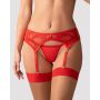 Pas do pończoch Obsessive Aliosa czerwony z koronką 2XL 3XL - 5