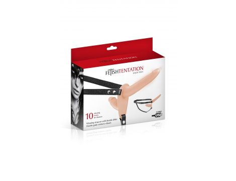 Podwójny wibrujący strap-on Fetish Tentation USB - 2