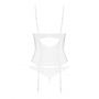 Transparentny koronkowy gorset i stringi Obsessive Alissium biały XL/2XL - 2