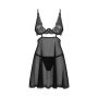 Babydoll koronkowy transparentny z fiszbinami i stringami Obsessive XL 2XL - 4