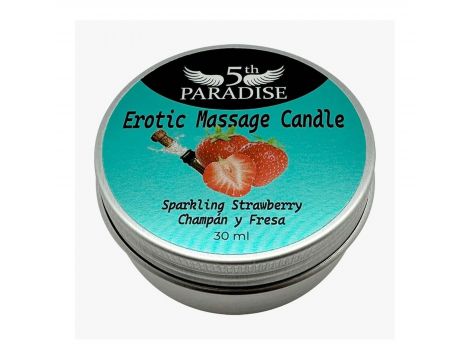 Świeca do masażu erotycznego iskrząca truskawkowa 5th Paradise 30ml - 2