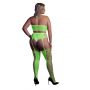 Ouch! Neonowy komplet bielizny crop top i pończochy XL/XXXXL - 4