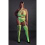 Ouch! Neonowy komplet bielizny crop top i pończochy XL/XXXXL - 8