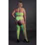 Ouch! Neonowy komplet bielizny crop top i pończochy XL/XXXXL - 7