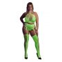 Ouch! Neonowy komplet bielizny crop top i pończochy XL/XXXXL - 6