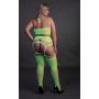 Neonowy komplet Ouch! UV crop top i pończochy XL XXXXL - 7
