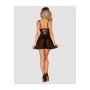 Koronkowy babydoll i stringi Obsessive Chemeris czarny XL 2XL - 3