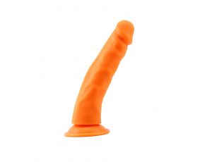 Dildo silikonowe Steven.R pomarańczowe z przyssawką 22 cm
