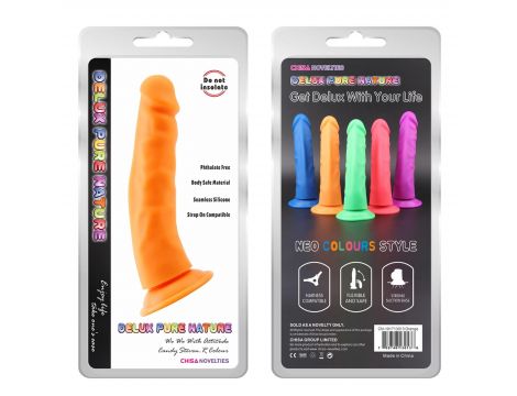 Dildo silikonowe Steven.R pomarańczowe z przyssawką 22 cm - 2